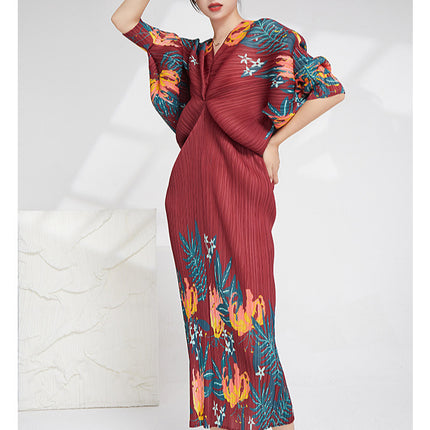 Cross-border Foreign Trade Dress dress Autumn Women's High-end Sense Women's Loose plus size Slim Pleated Dress Dress