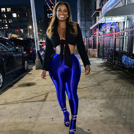 2022 Europe and the United States cross-border foreign trade women's new solid color tight hip leisure sports fitness leggings women