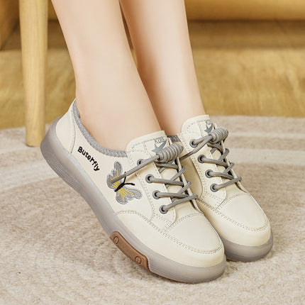 Women's Shoes New Style 2025 White Shoes Casual Hollow Soft Sole Sports Leather Shoes Mesh Shoes Summer Thin Breathable Shoes