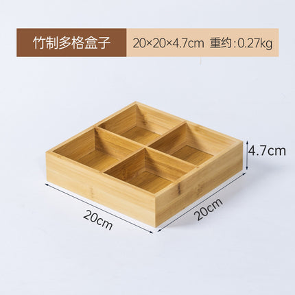 Desktop Dust-proof Tea Bag Storage Box Bamboo Cultural Play Jewelry Storage Box Medicine Sub-packing Box Jiugongge Storage Box