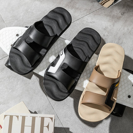 Large Size Men's Slippers Men's Sandals and Slippers for Outer Wear Massage One-Word Thick Bottom Non-Slip Household Bathing Sandals for Summer for Youth