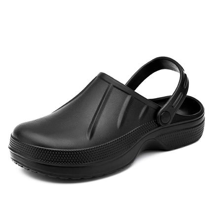 Cross-Border Style Men's Slippers, Closed-Toe Chef Kitchen Non-Slip Oil-Resistant Leather Shoes, Work Shoes, Dual-Purpose Sandals, Casual