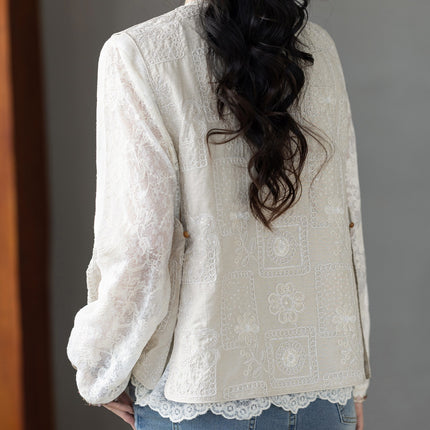 Limited Price +12+ Short Video New Chinese Style Heavy Embroidery Three-Dimensional Stitching Side Slit Loose Round Neck Vest