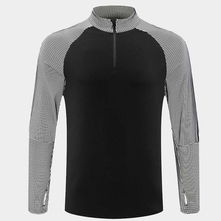 Spring and Autumn Sports Suit Half-Zip Jacket Men's Fitness Cycling Track and Field Outdoor Leisure Football Sports Training Clothing