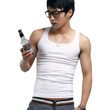 Men's Square Collar Cotton Vest Men's Summer Fitness Tight-fit Sports Base Square Collar Vest Men's Slim-fit Vest Wholesale