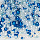 3-10mm flatback pearl resin rhinestones mixed assortment, 30g/pack / Semi-round pearl dark blue and light blue mixed series_15