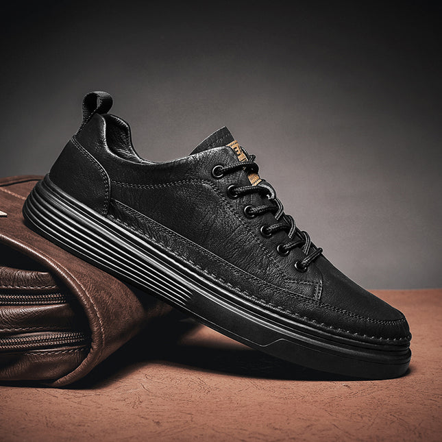 Men's Shoes Summer 2024 New Business Dress British Fashion Casual Sports Board Shoes Men's Black Leather Shoes