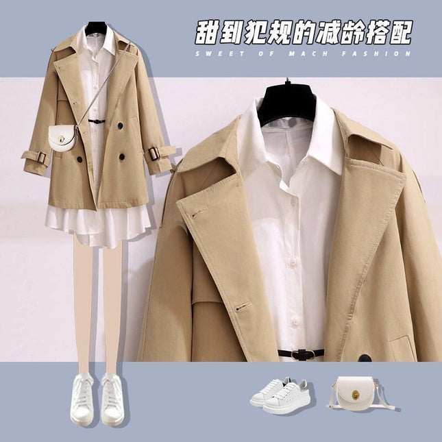 Autumn Clothing 2025 New Women's Skirt Light Mature Style Windbreaker Women's Mid-Length Small Early Autumn Light Mature Suit