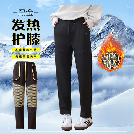 Black Gold Boiling Six Anti-Heat Gathering Magnetic Levitation Chip Casual Sweatpants 2024 Hot Style Autumn and Winter Fleece-Lined and Thickeneding with High Seams