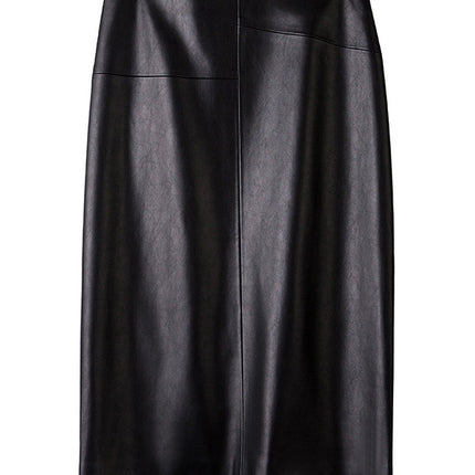 Haining Leather Skirt for Women 2025 Autumn and Winter New High-Waisted Slimming Mid-Length Pencil Skirt Made of Sheepskin Wholesale
