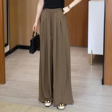 Dipped 2024 New Women's Clothing Spring and Summer Casual High-end Slim Ice Silk Small Yamamoto Wide Legs Casual