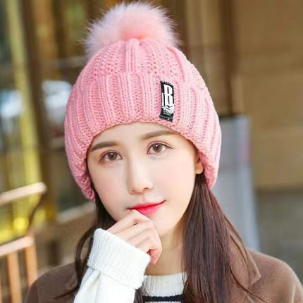 Winter Korean Style Woolen Hat for Women with Velvet and Thickeneded Scarf for Mothers to Heattech and Cold-Proof Knitted Trendy Hat for Cycling