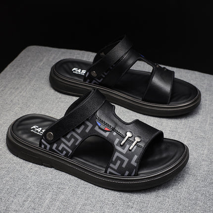 Men's Sandals for Summer Outdoor Wear, Casual Wear-Resistant Beach Slippers, Sports and Driving Dual-Use Sandals