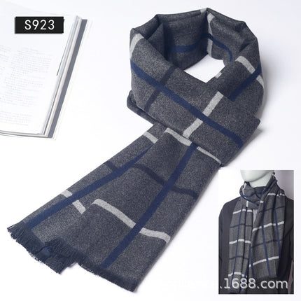 New Plaid Scarf for Men in Autumn and Winter, New Korean Version for Boyfriend, Plaid Scarf, Shawl, Male and Female Students, Couple to Keep Warm