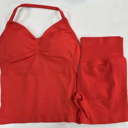 suit DF Amazon Explosions Shorts Small Bra High Elastic Superfine Extinction Nylon Hanging Neck Beauty Back Sports Vest