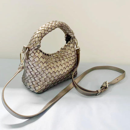 High Texture Handmade Woven Bag Women's Portable Lunch Box Bag 2022 New Niche Design Underarm Bag Shoulder Crossbody Bag