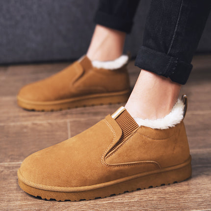 Men's Winter Snow Boots with Fleece Lining, Thickened Cotton Shoes, Korean Style Snow Cotton Shoes, Loafers, Trendy