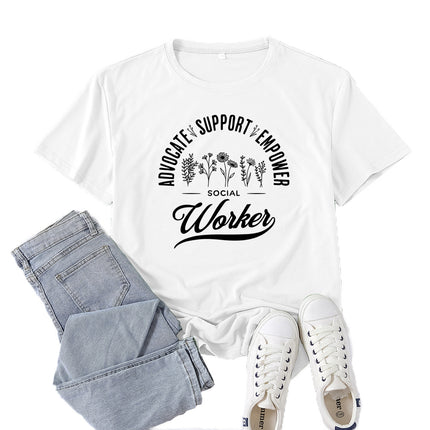 Amazon Supply Advocate Support Empower Printed Short-Sleeved Women's Casual Summer Casual