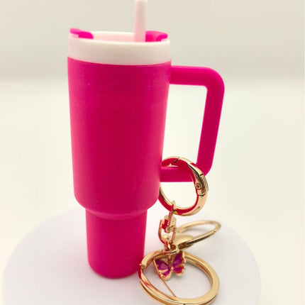 New detachable mini Stanley keychain Stanley ice cup butterfly with straw outdoor portable