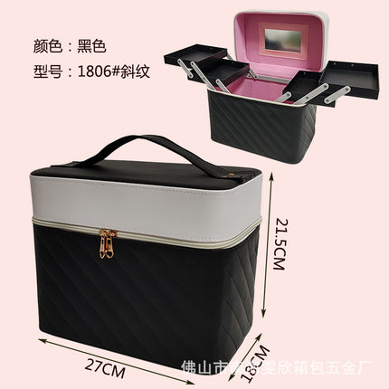 Factory wholesale portable cosmetic bag cotton PVC beauty nail beauty eyelashes and other cosmetics storage bag