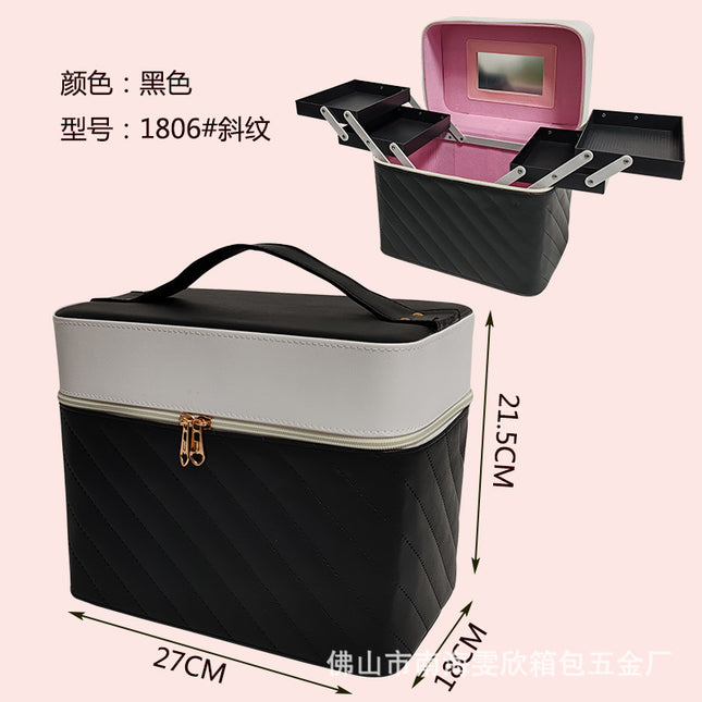 Factory wholesale portable cosmetic bag cotton PVC beauty nail beauty eyelashes and other cosmetics storage bag