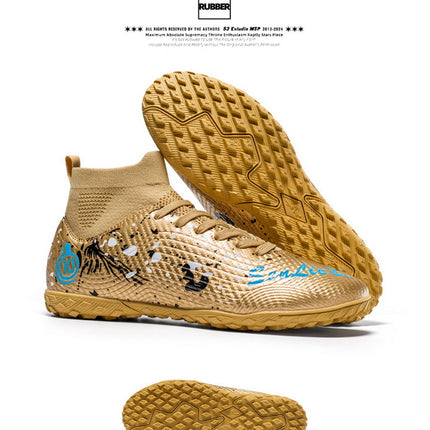 Cross-Border High-Top Football Shoes Broken Nails Ag Long Spike Sneakers for Adults, Kidsren and Students, Artificial Turf Sports Training Shoes for Men