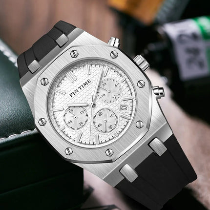 Foreign Trade Products: Men's Watch with Three Dials, Multi-Functional, Sports, Waterproof, Men's Fashion Casual Watch, Cross-Border Hot-Selling Item