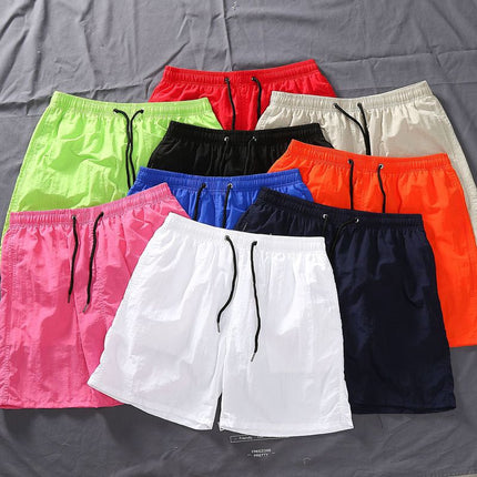 Summer Men's Beach Casual Shorts 2026 New Model Cross-Border Amazon Solid Color Simple Men's Shorts Dropshipping