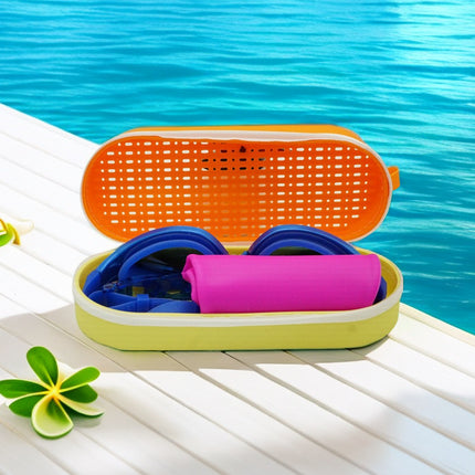 Double-sided breathable large capacity silicone goggles box silicone glasses protective box breathable portable drop-resistant goggles storage bag