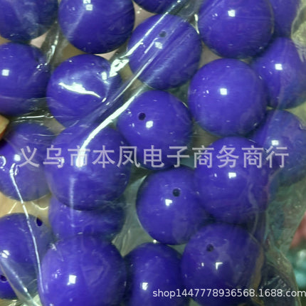 30mm solid color acrylic beads 25mm round beads translucent popular necklace key chain clothing headdress pendant
