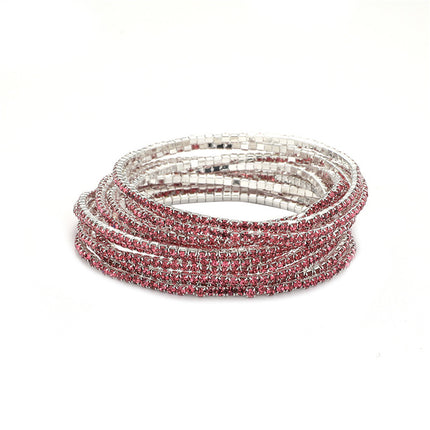 2.0mm Superfine Rhinestone Bracelet Stretch Bridal Bracelet Korean Style Single Row Flash Diamond Stretch Crystal Bracelet