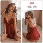 Charming red nightgown [ice silk style] / S