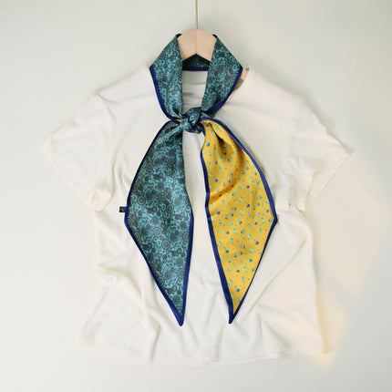 2025 European and American-style Beveled Silk Scarf Cross-border Silk Cashew Dot Long High-end Ribbon Scarf Women's Belt