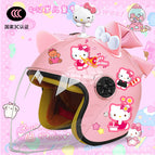 Children's 3c thickening + cat t2 / Pink half helmet + rocking cat + pink and white butterfly + pink butterfly