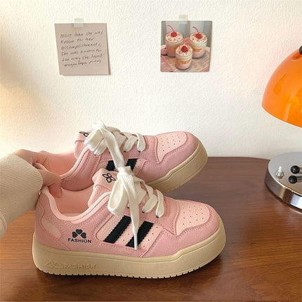 American Retro Pink Thick-Soled Sneakers for Women 2025 Summer New Ins Trendy Versatile Casual Sports Shoes German Training Shoes