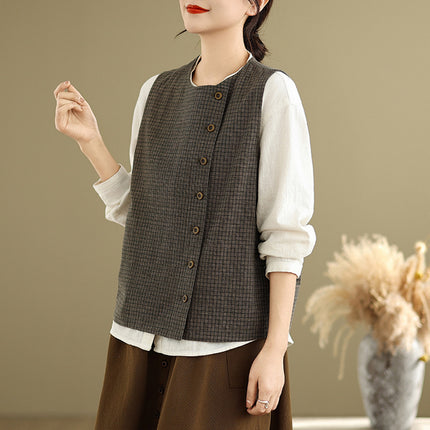 Official Figure 2025 Spring Japanese Vintage Green Vest Women's Early Spring Casual All-match Sleeveless Vest Vest Jacket