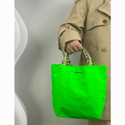 Fluorescent Green Ultra-Light Tote Bag Women's Miyansol New Dopamine Satchel Shoulder Bag Armpit Crossbody Bag