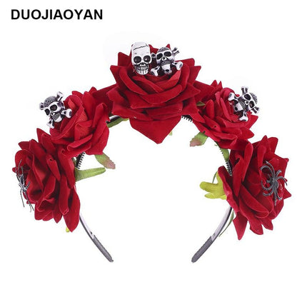 Spider Flower Party Halloween New Flower Headdress Hair Hoop Wholesale Makeup Personality European and American Cosplay