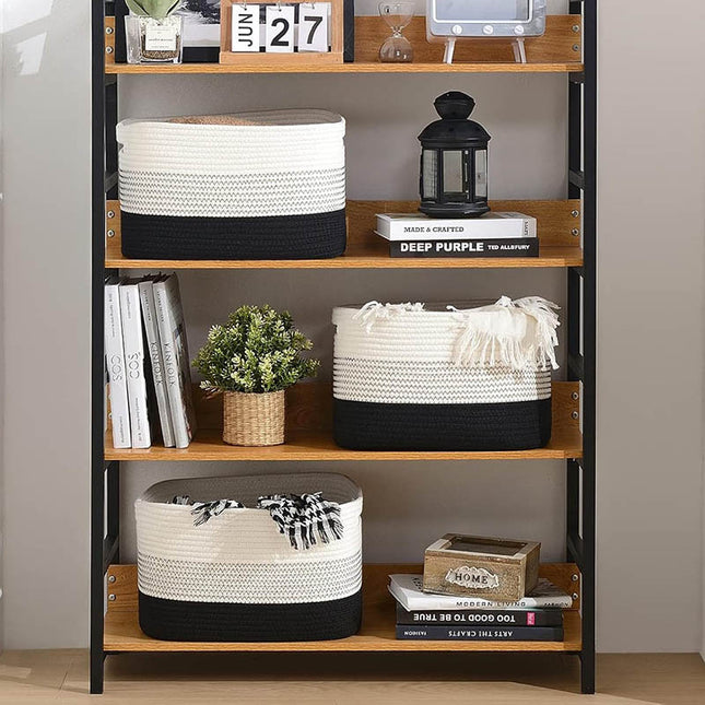 Amazon Explosions Cotton Rope Woven Storage Basket Desktop Toy Sundries Storage Basket Folding Organize Storage Basket Cross-border