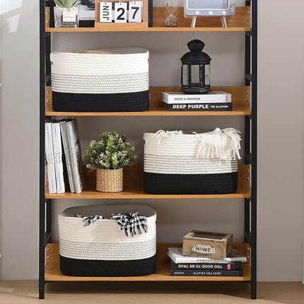 Amazon Explosions Cotton Rope Woven Storage Basket Desktop Toy Sundries Storage Basket Folding Organize Storage Basket Cross-border