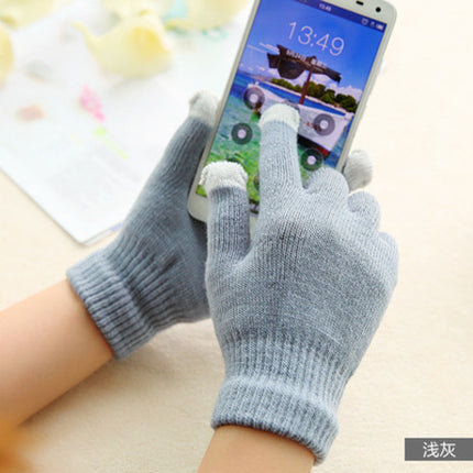 Hot sale direct touch screen gloves winter thick brushed warm touch screen gloves magic knitted stall supply