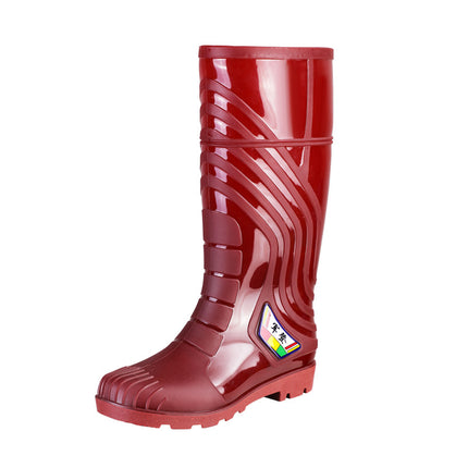Wear-Resistant High-Top Unlined Rain Boots for Men, Waterproof, Non-Slip, Unlined Rain Boots, Thickeneded Water Shoes, Labor Protection, Quick-Drying Long Boots