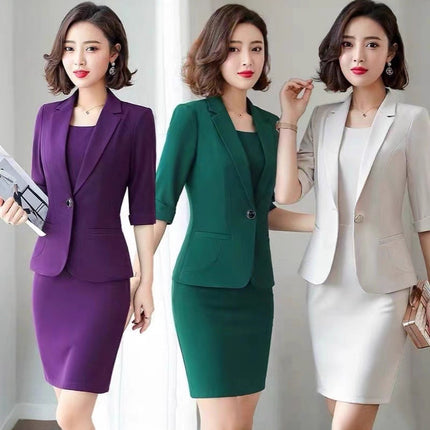 Original Authentic Professional Suit for Women, Spring & Fall Suit Skirt, Women's Dress, Two-Piece Set, Slim Formal Work Clothes for Women