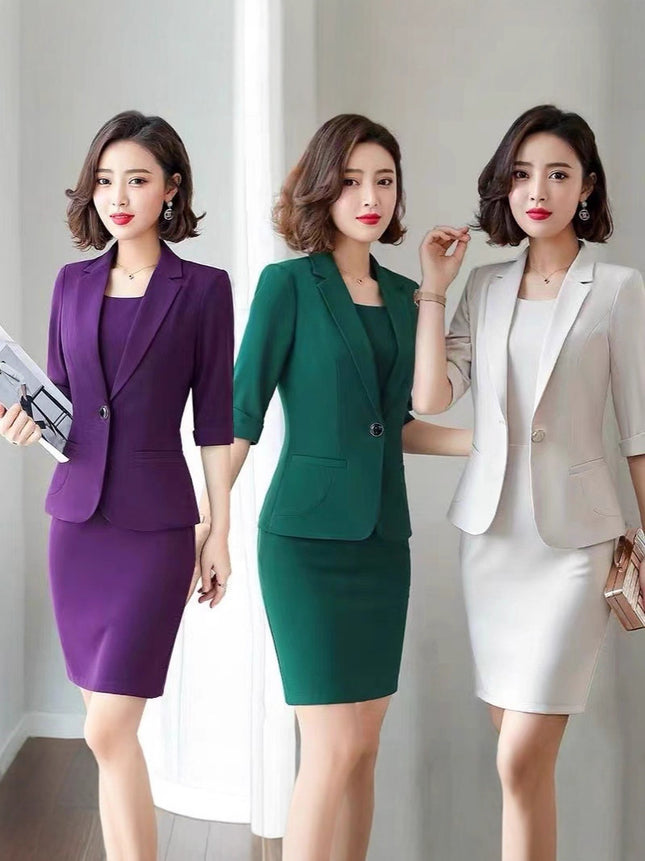 Original Authentic Professional Suit for Women, Spring & Fall Suit Skirt, Women's Dress, Two-Piece Set, Slim Formal Work Clothes for Women