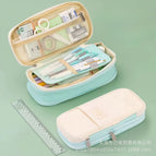Canvas retractable pencil case [green]