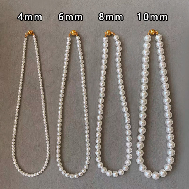 Shijia Aurora Pearl Necklace Women's Magnetic Buckle Sweater Necklace Women's Light Luxury Niche Neck Chain 2024 New Explosions