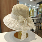 Lace bow-beige