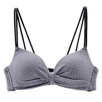 Summer Beautiful Back Bra for Women with Small Breasts, Push-Up Girl's Triangular Cup Adjustable Wire-Free Bra, Seamless Bra Set