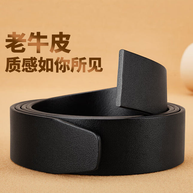 Kangaroo High-grade Top-layer Pure Cowhide 3.5 Belt Genuine Leather Non-head Automatic Buckle Non-sandwich Belt Men's Trousers Belt
