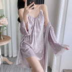 Gold velvet hot silver butterfly-(light purple skirt + robe) / M